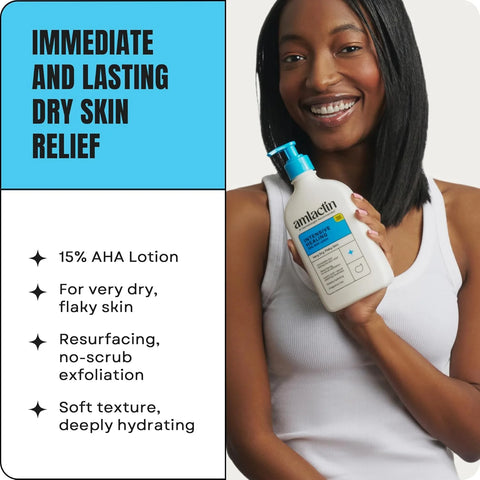 AmLactin Intensive Healing Body Lotion - Therapeutic Lotion for Extremely Dry Skin - No-Scrub Exfoliator with 15% Lactic Acid AHA and Ceramides, 7.9 oz (Pack of 2) (Packaging May Vary)
